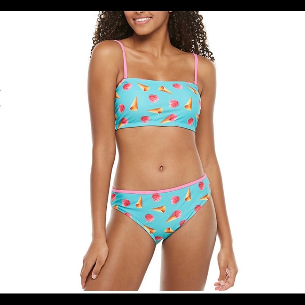 Undercurrent 2 pc Bikini Large Juniors Ice Cream Swim Bathing Suit New D14